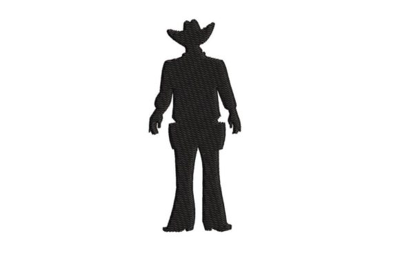 A Cowboy Silhouette Standoff Design for Embroidered Gifts