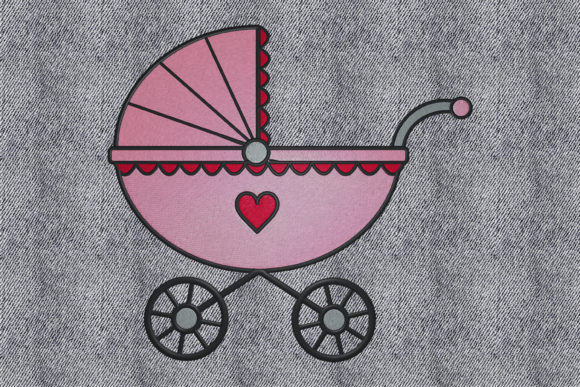 A Cozy Baby Stroller Embroidery Design for Boutique Apparel