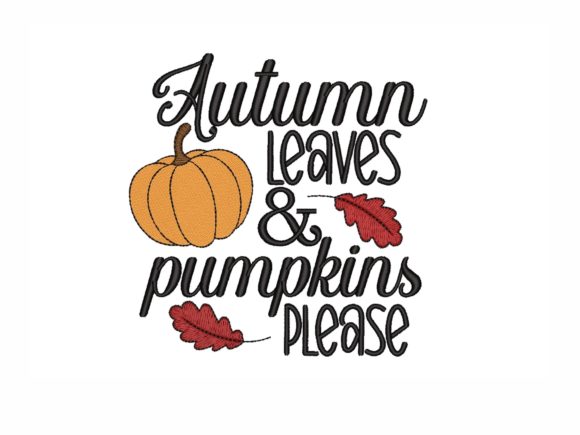 A Designer's Take on the Autumn Leaves and Pumpkins Embroidery File