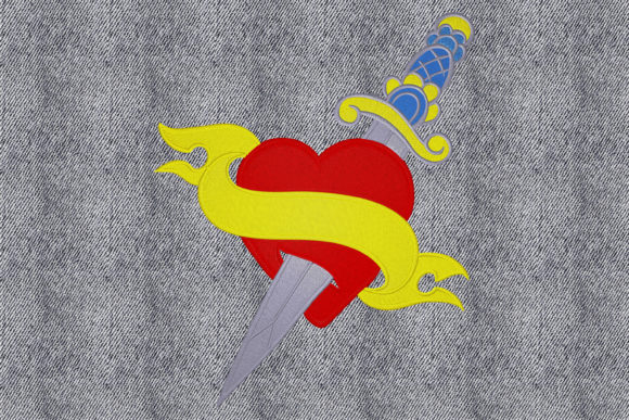 A Professional Review of the Heart with Knife Embroidery Design