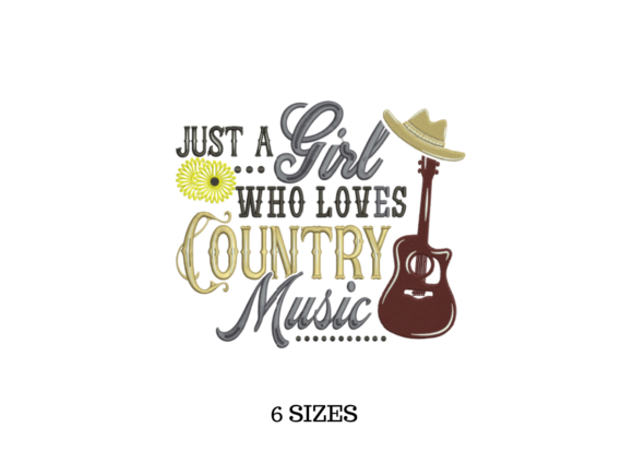 Country Music Embroidery Design