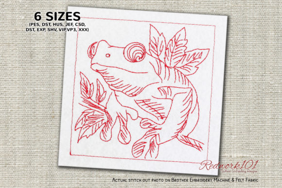 Evaluating the Frog with Big Eyes Embroidery Design