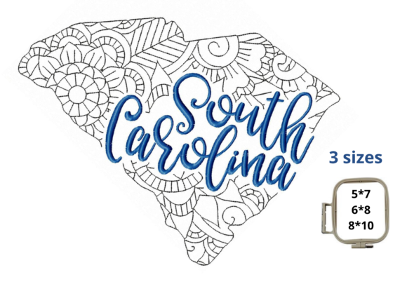 South Carolina State Embroidery Design